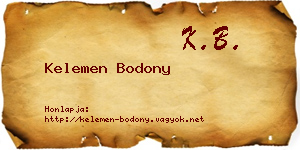 Kelemen Bodony névjegykártya